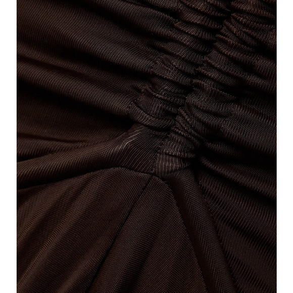 PROENZA SCHOULER Cutout Ruched Jersey Maxi Dress in Dark Brown - Picture 9 of 16